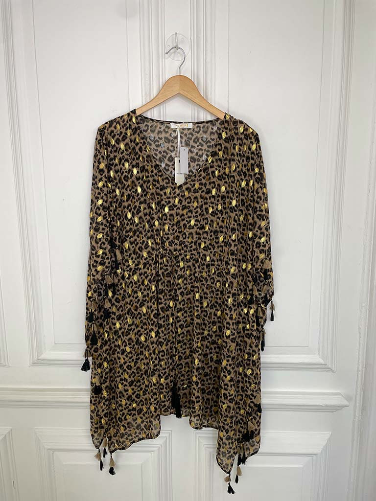 Malissa J Leopard Tassel Kaftan