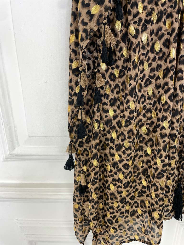 Malissa J Leopard Tassel Kaftan