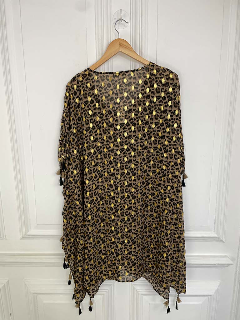 Malissa J Leopard Tassel Kaftan