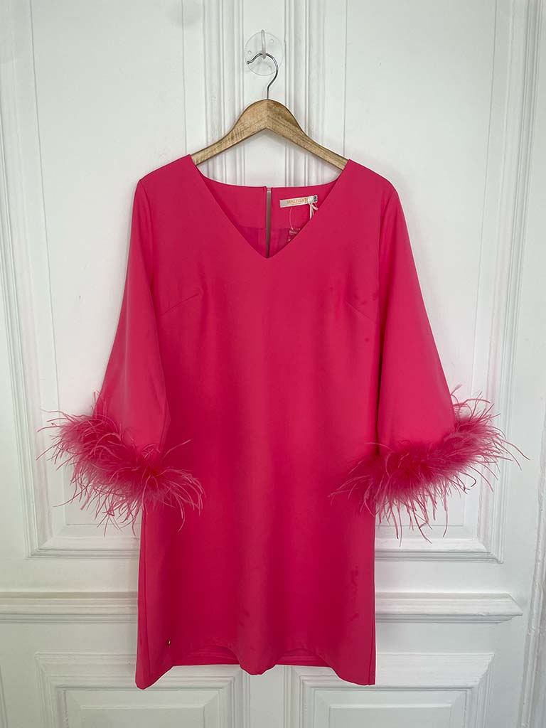 Malissa J Rio Feather Dress - Pink