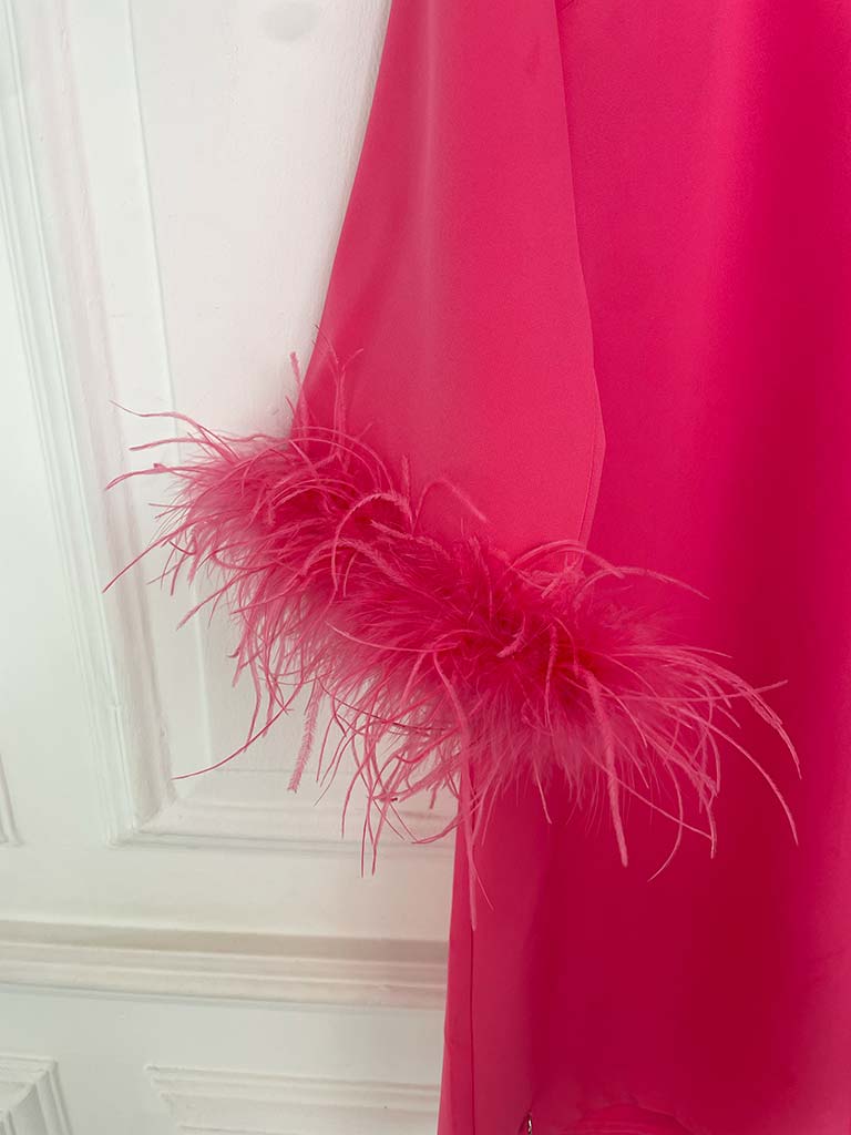 Malissa J Rio Feather Dress - Pink
