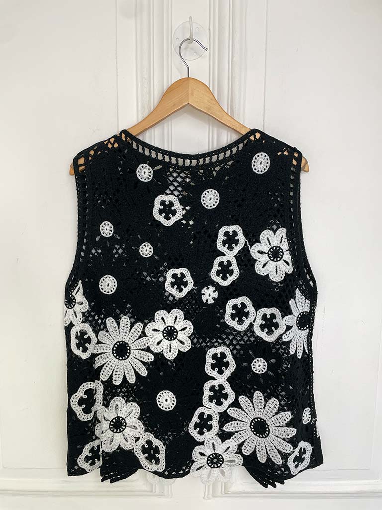 Malissa J Crochet Flower Tank Knit - Mono
