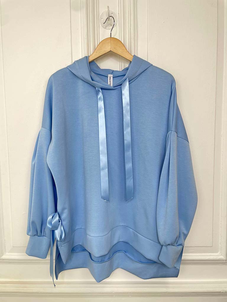 Super Soft Ribbon Hoodie - Sky