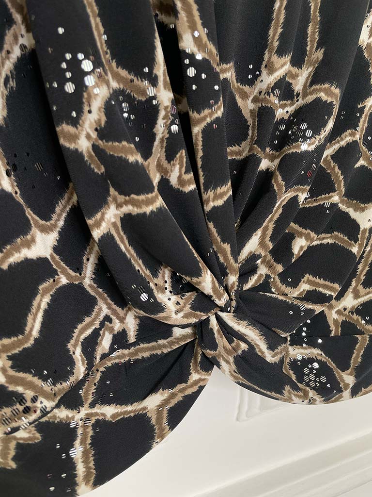 Malissa J Animal Shimmer Knot Top