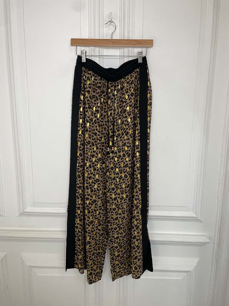 Malissa J Side Stripe Trousers - Leopard