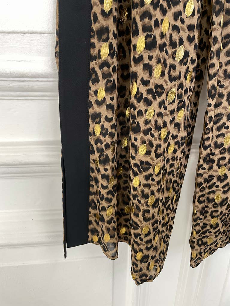 Malissa J Side Stripe Trousers - Leopard