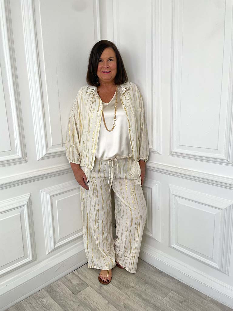 Malissa J Metallic Shimmer Shacket