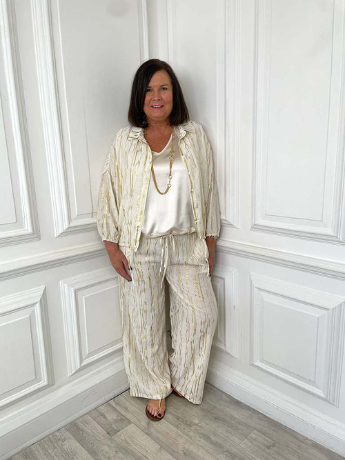 Malissa J Metallic Shimmer Shacket