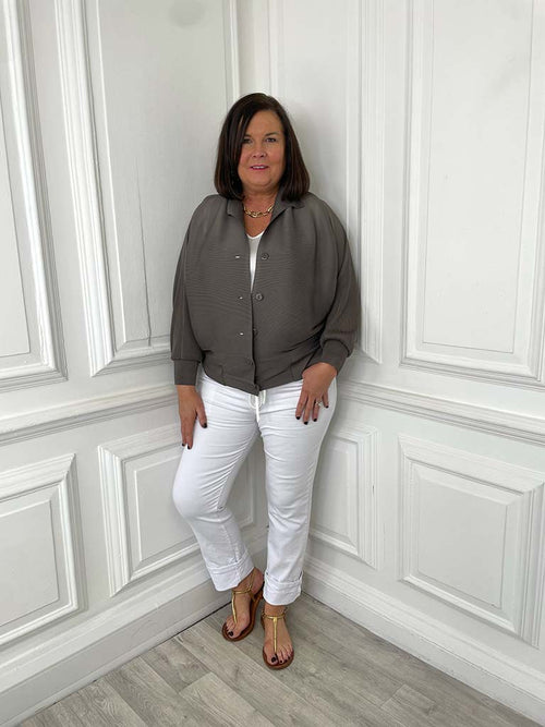 Malissa J Micropleat Jacket - Mushroom