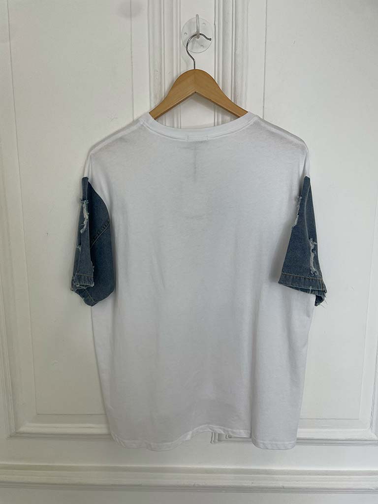 Denim Sleeve Logo Tee