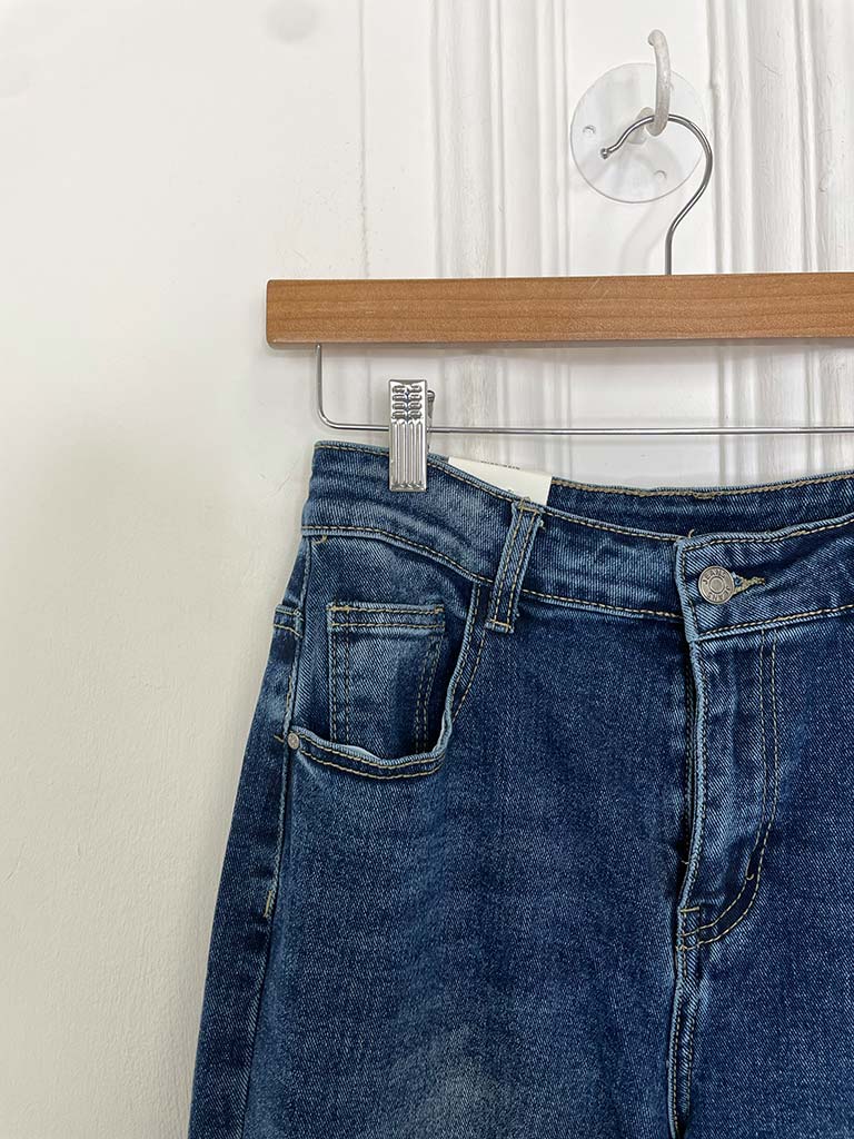 Barrel Leg Jeans - Mid Blue