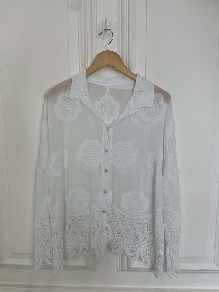 Cut Out Broderie Anglaise Shirt