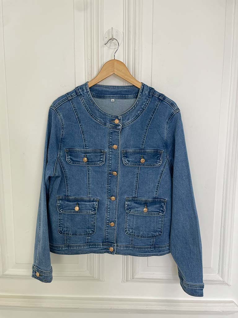 G-Smack Collarless Denim Jacket