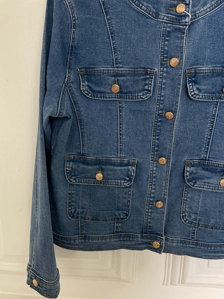 G-Smack Collarless Denim Jacket
