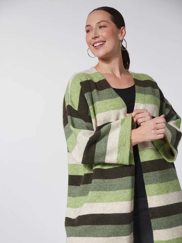 Haven Skara Stripe Cardigan - Fern