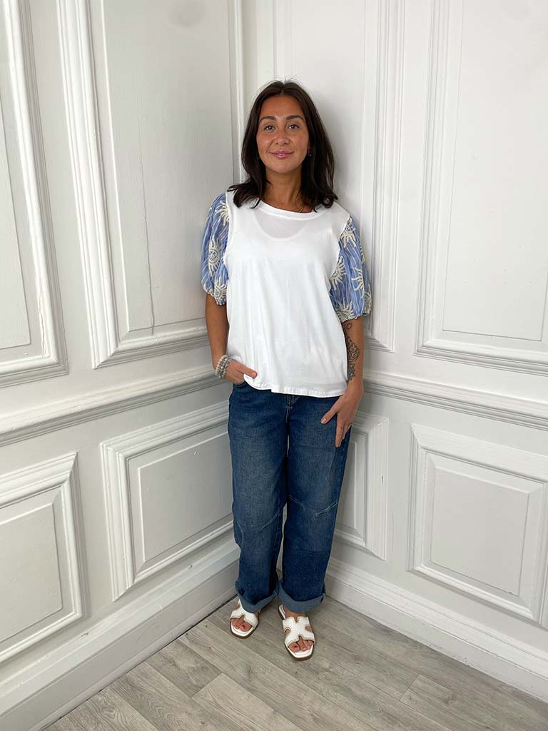 Barrel Leg Jeans - Mid Blue