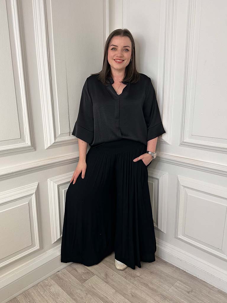 Wide Leg Palazzos - Black