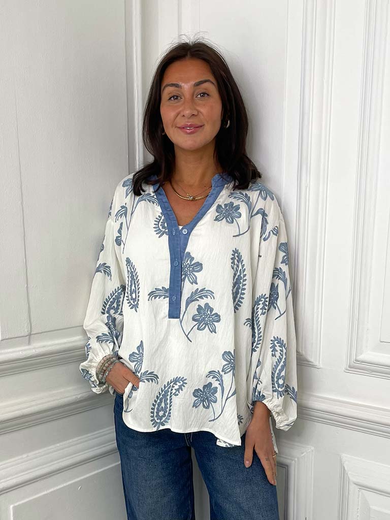 Embroidered Paisley Blouse