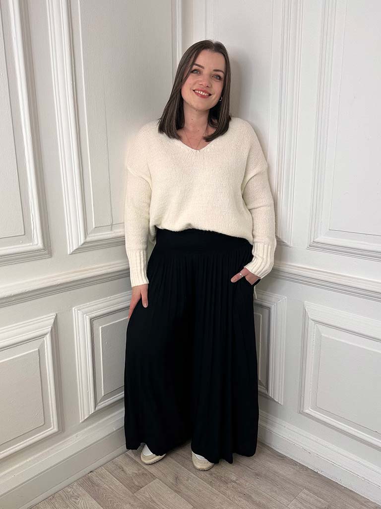 Wide Leg Palazzos - Black