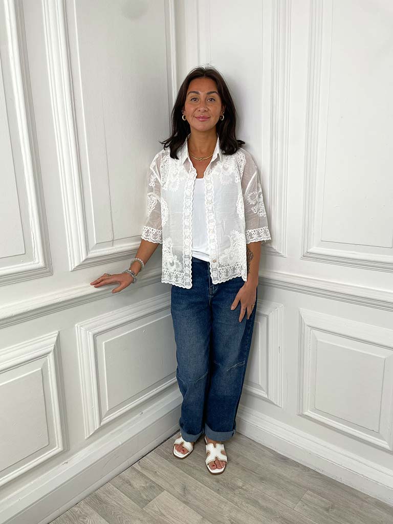 Cotton Crochet & Lace Shirt