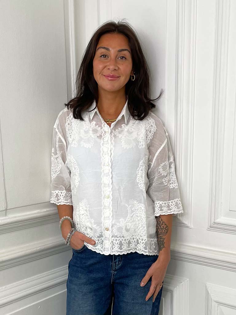 Cotton Crochet & Lace Shirt