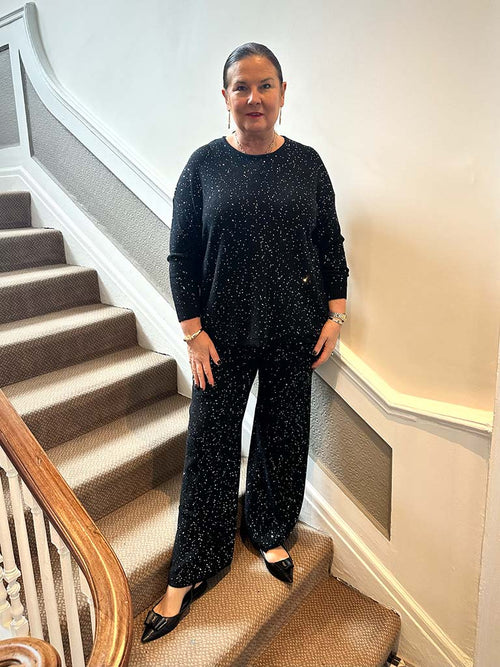 Malissa J Sequin Shimmer Knit - Black