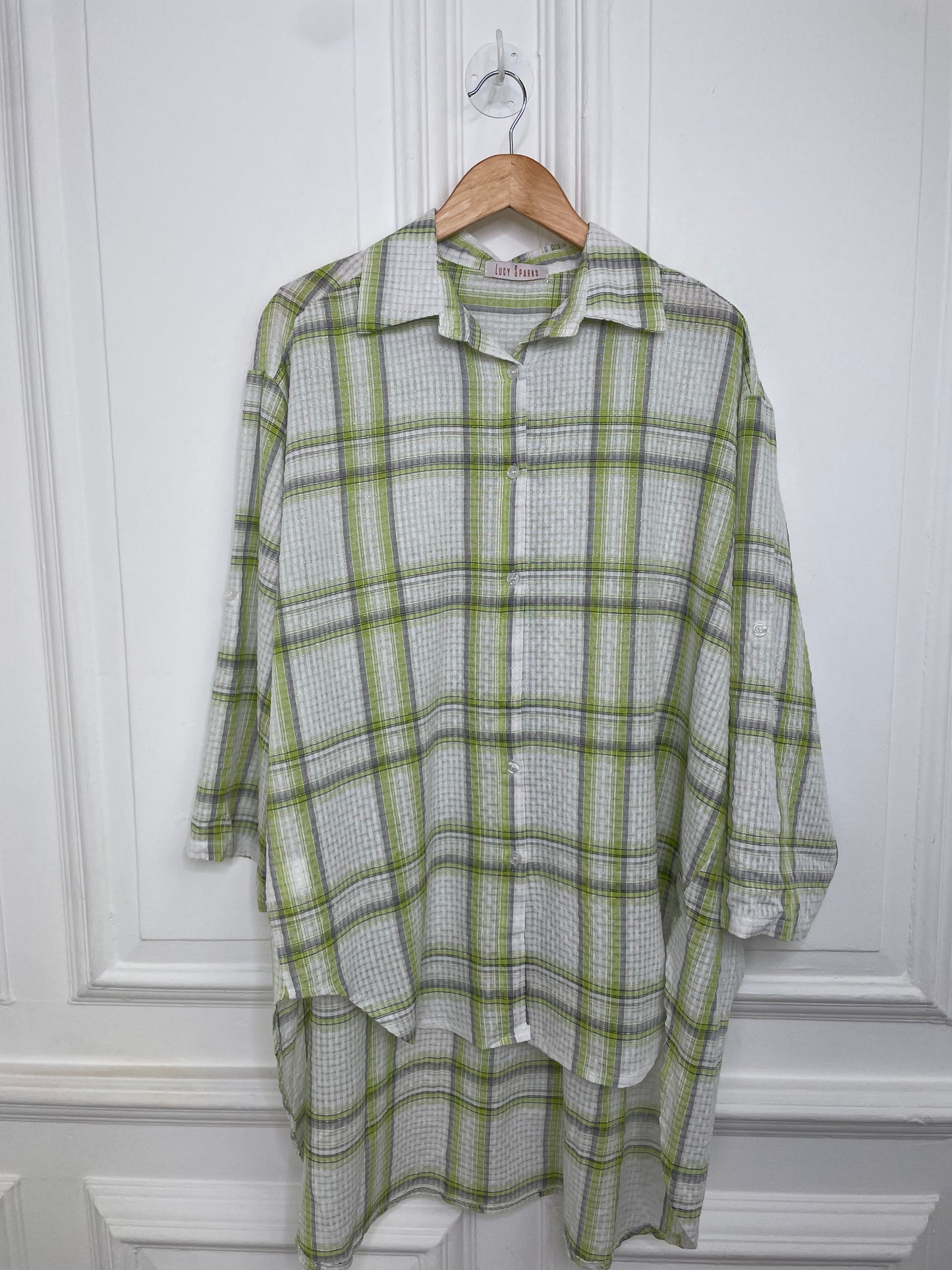 Checked Waffle Shirt - Lime