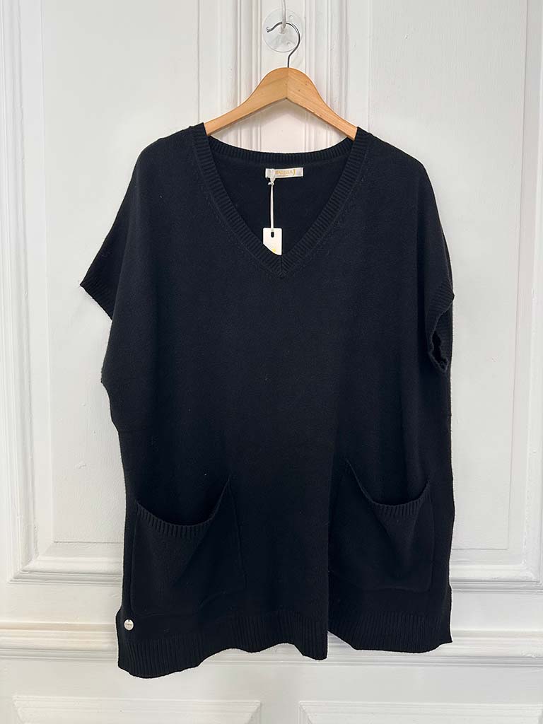 Malissa J Pocket Tank Knit - Black