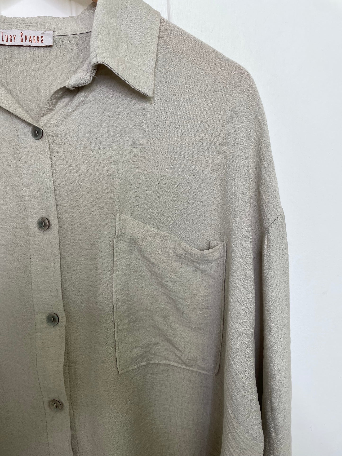 One Pocket Dipped Back Shirt - Stone