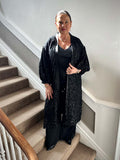 Malissa J Sequin Duster Jacket - Black