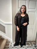 Malissa J Studded Lace Duster Jacket - Chocolate