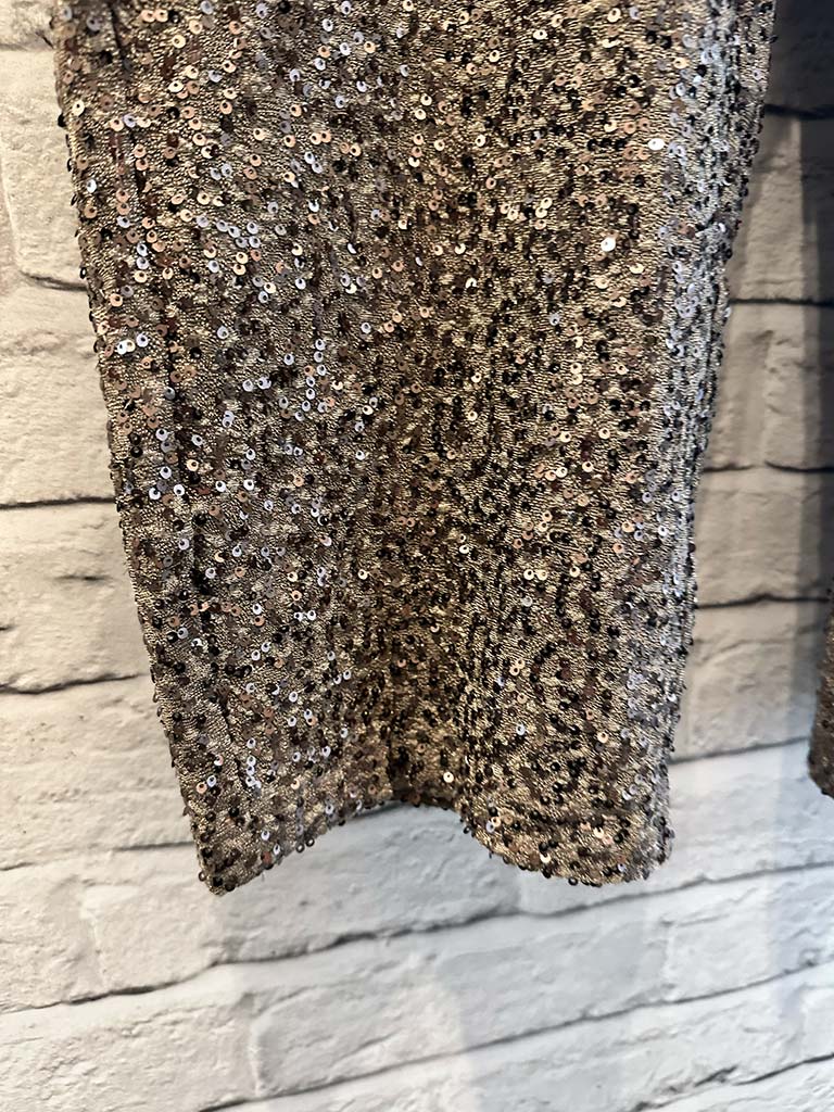 Malissa J Cigarette Sequin Trousers - Latte