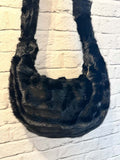 Malissa J Faux Fur Crescent Bag - Black