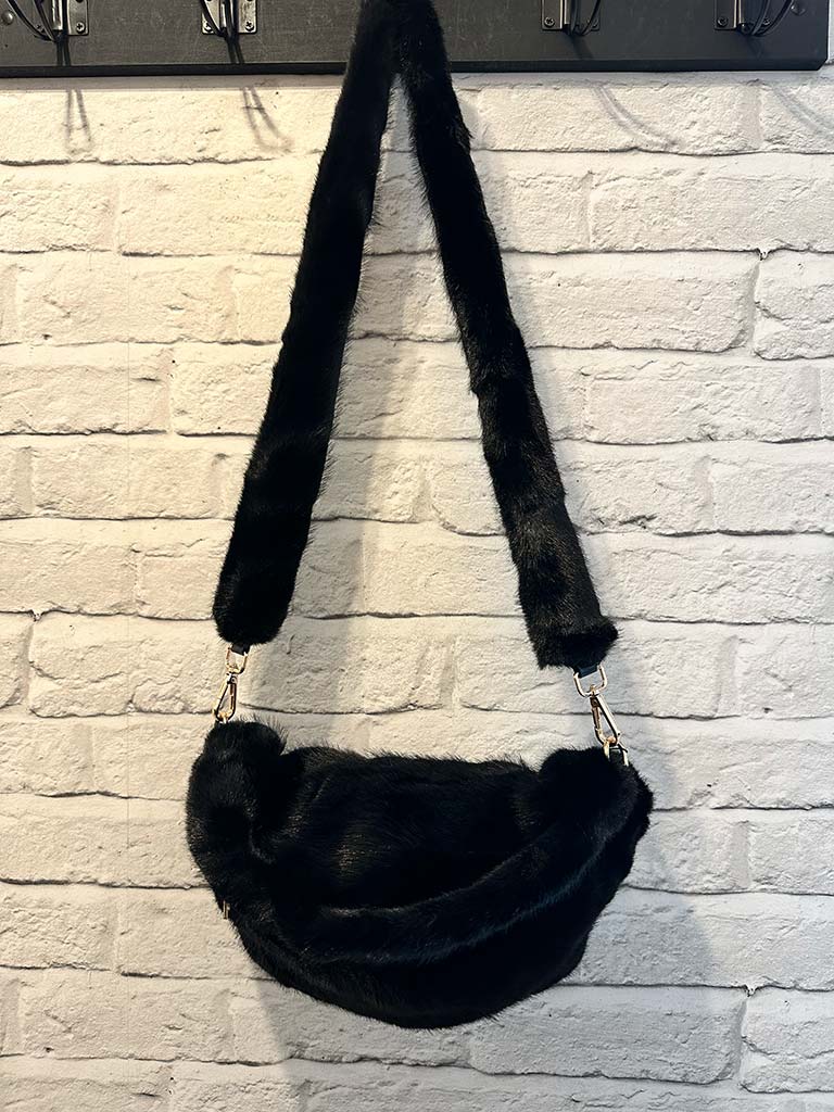 Malissa J Faux Fur Bum Bag - Black