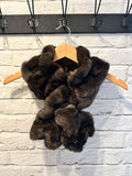 Malissa J Ruched Faux Fur Collar - Chocolate