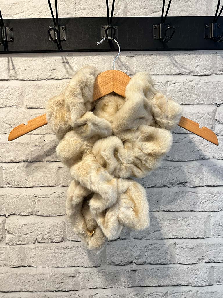 Malissa J Ruched Faux Fur Collar - Stone