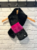 Malissa J Faux Fur Collar - Black & Pink