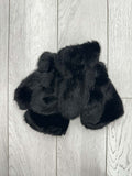 Malissa J Faux Fur Fingerless Gloves - Black