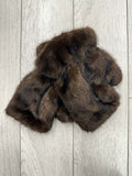 Malissa J Faux Fur Fingerless Gloves - Brown