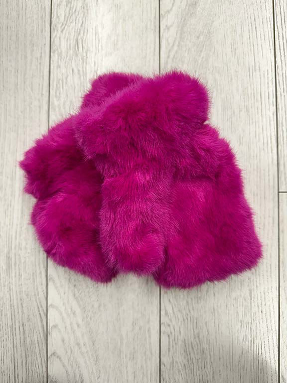 Malissa J Faux Fur Fingerless Gloves - Pink