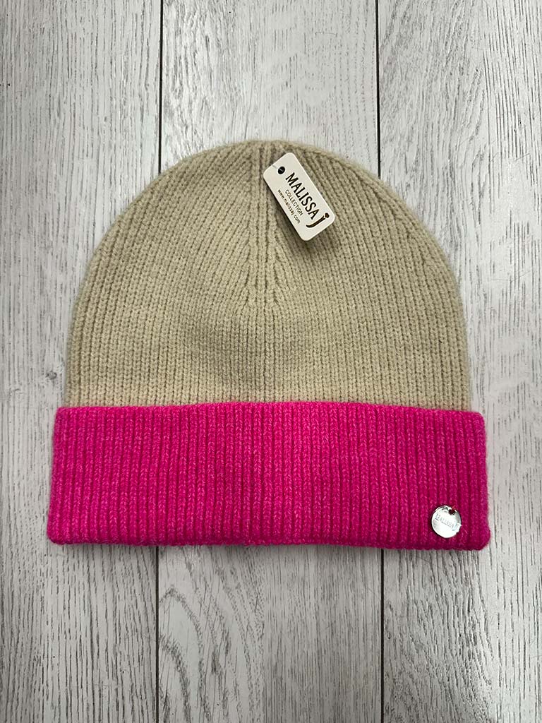 Malissa J Two-Tone Beanie Hat - Stone