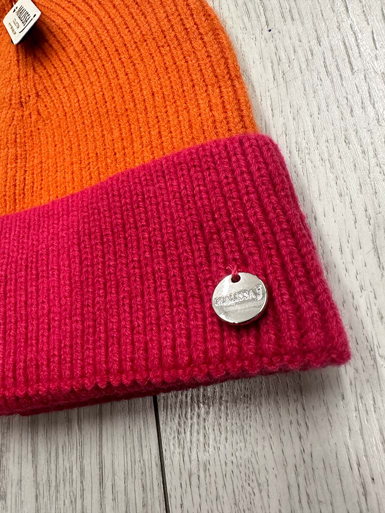 Malissa J Two-Tone Beanie Hat - Orange