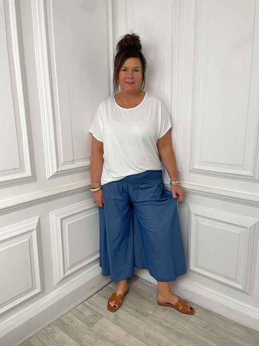 Denim Culottes - Classic Blue