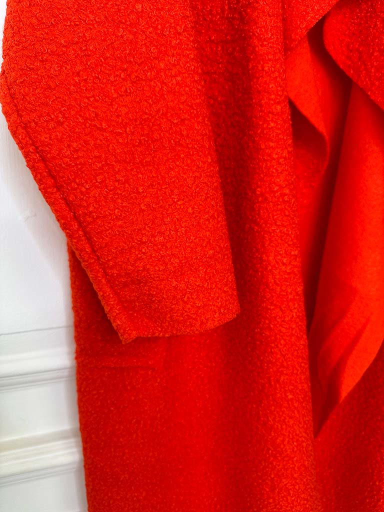 Boucle Waterfall Coat - Tomato