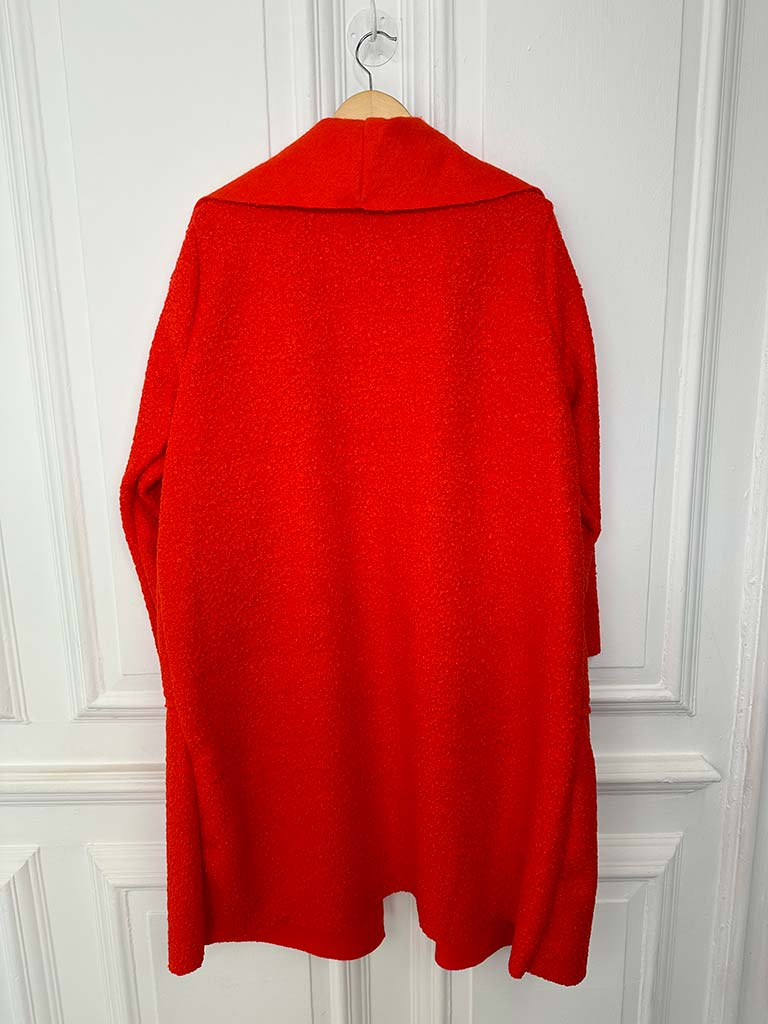 Boucle Waterfall Coat - Tomato