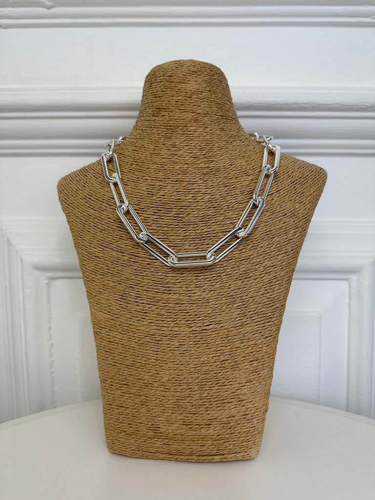 Envy Chunky Short Chain Link Necklace - Silver