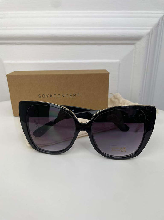 Soya Concept Gold Rimmed Cat Eye Sunglasses - Black