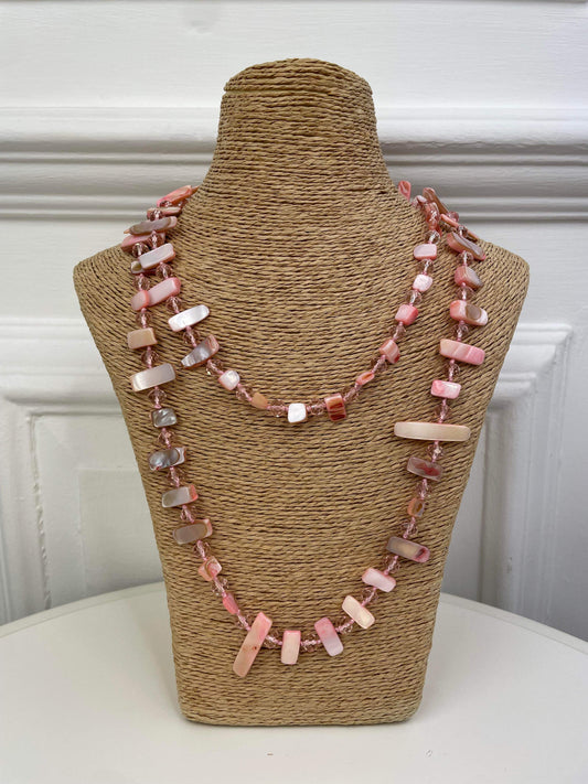 Shell & Bead Necklace - Pink
