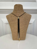 Tassel Pendant Necklace - Black & Gold