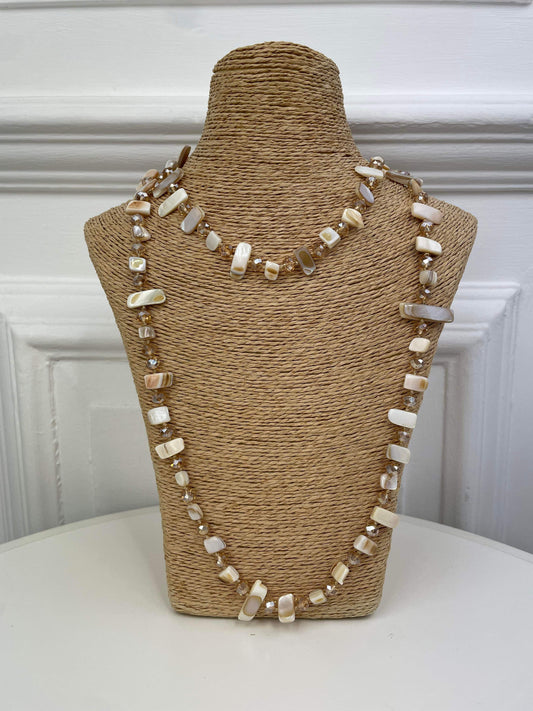 Shell & Bead Necklace - Stone